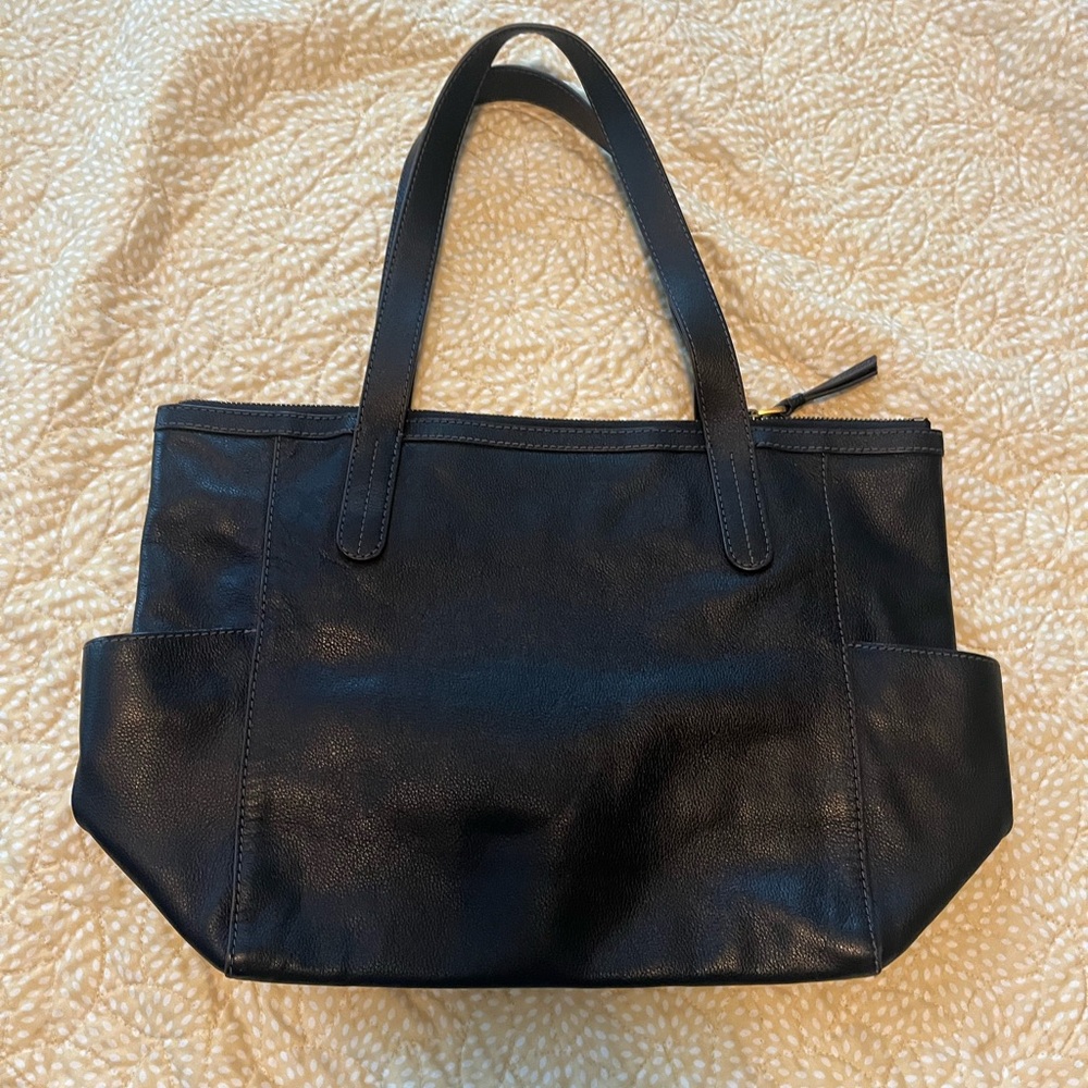 Fossil Black Leather Rectangular Handbag - image 4